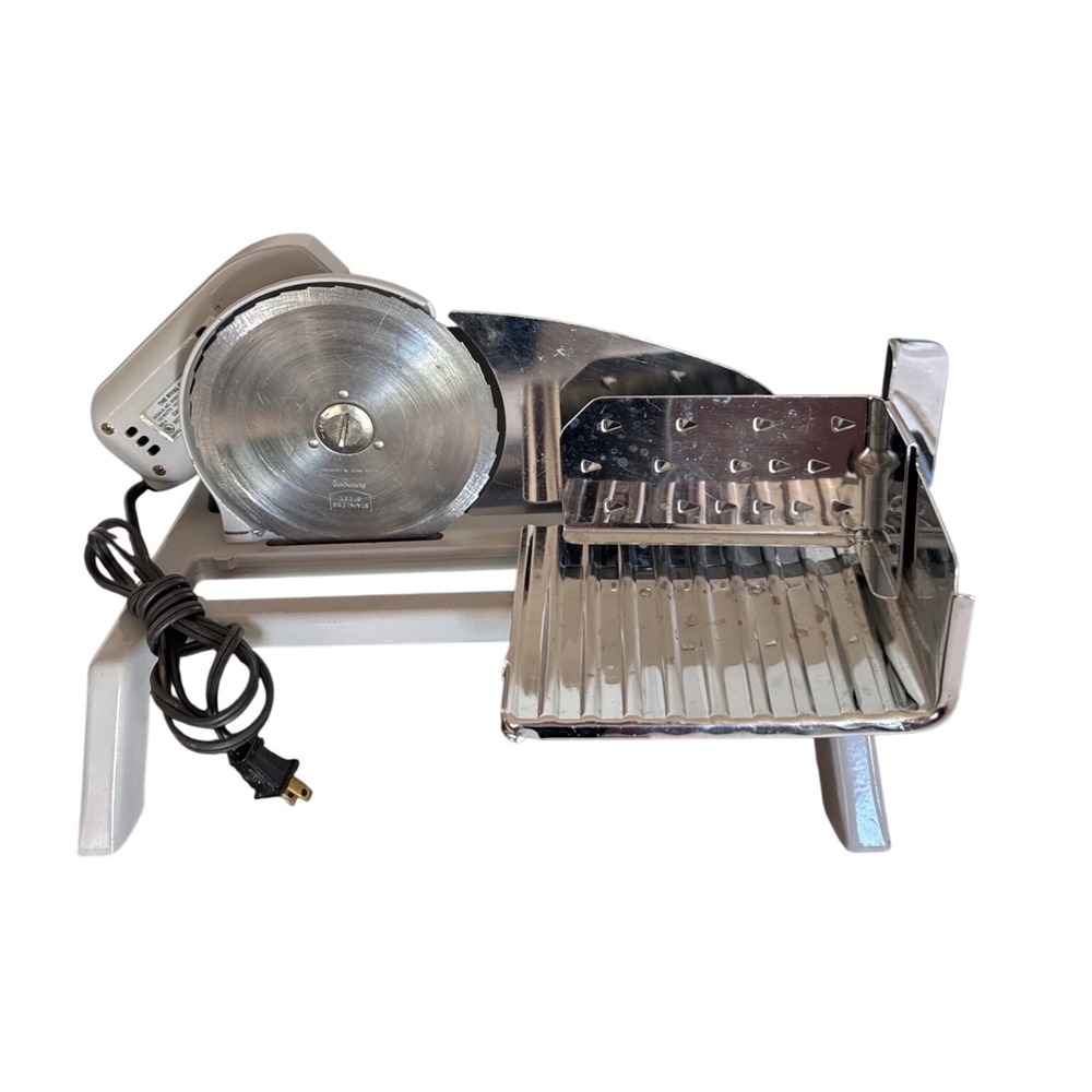 Rival Electric Food Slicer Model 1101/8 Vintage White Silver‎ Meat Cheese Slicer